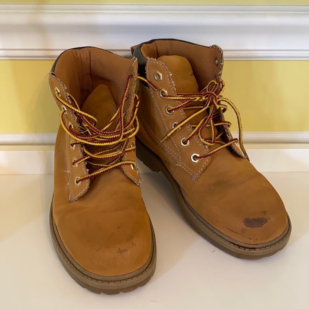 Eddie Bauer workwear inspired lace up ankle boots brown wheat color - Picture 2 of 11